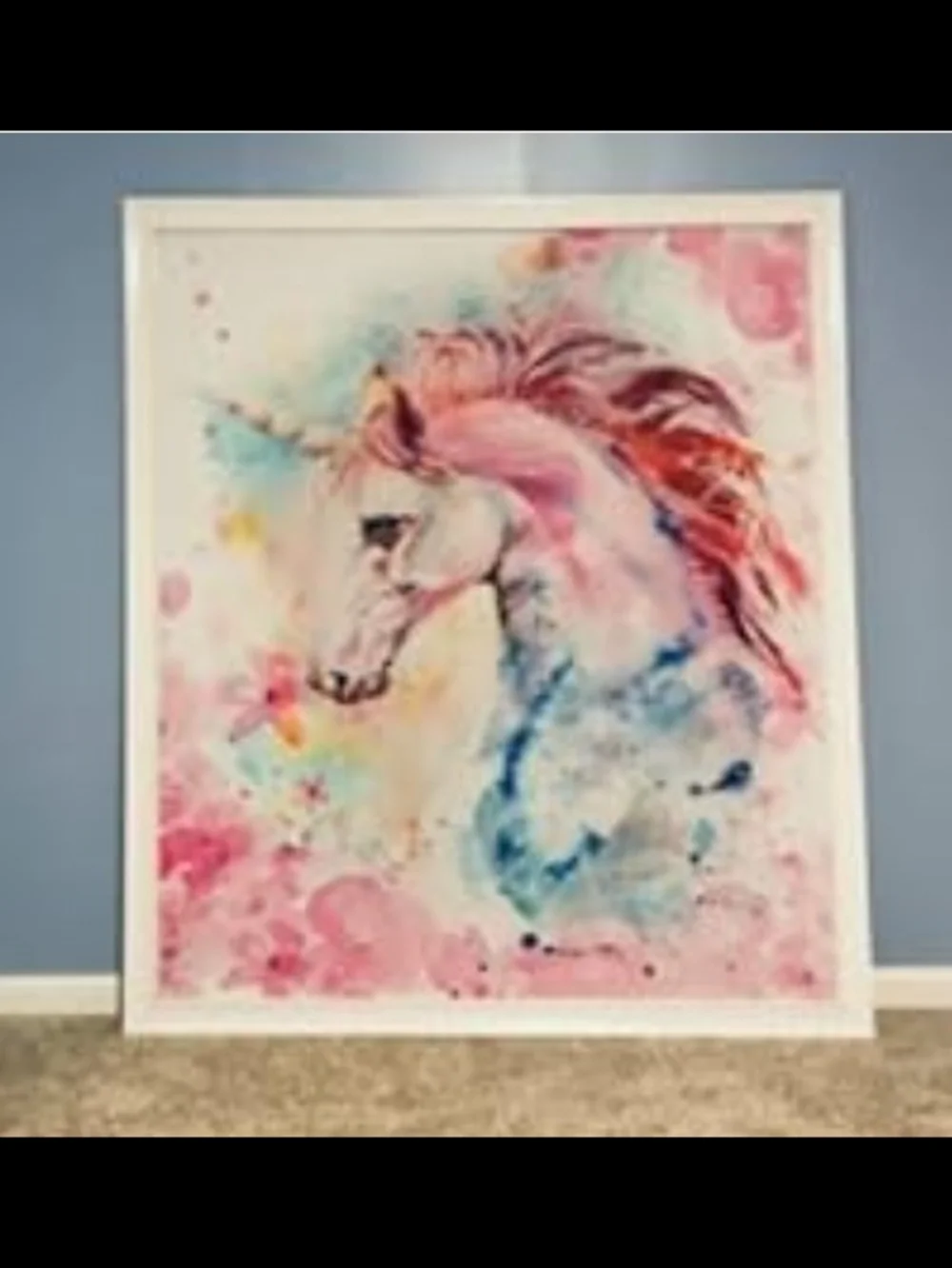 Pink Watercolor Unicorn Tapestry - Magical Wall Art